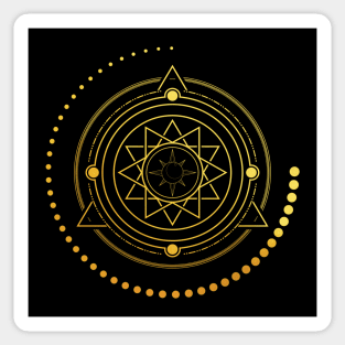 Cosmic Sun Moon Gold Texture Sticker